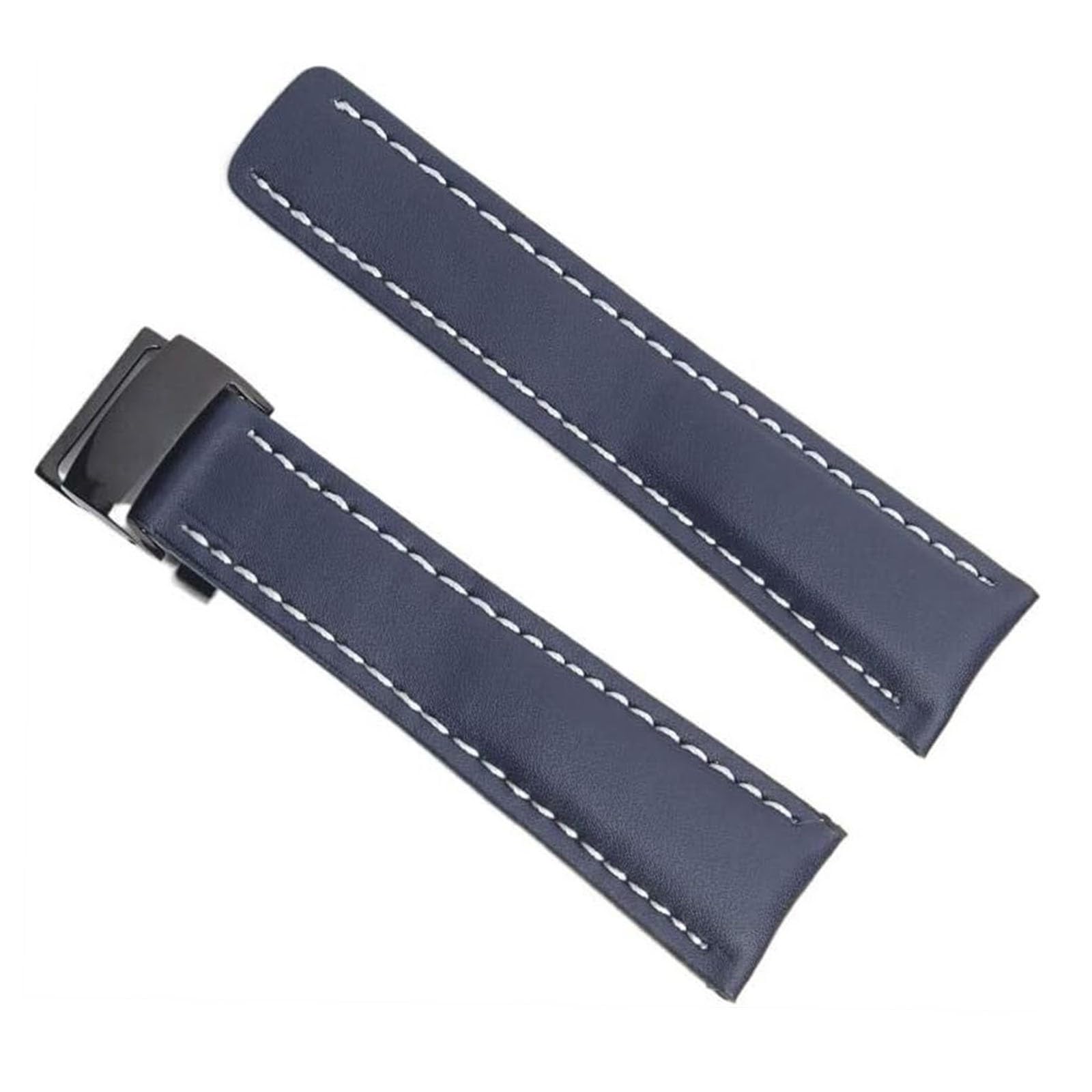 Cinturino in vera pelle per Breitling nero marrone con chiusura di distribuzione 22mm 24mm