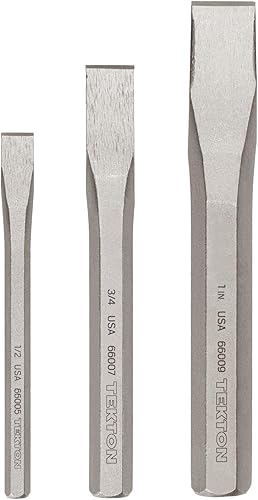 TEKTON Juego de cinceles fríos, 3 piezas (12, 34, 1 pulgada)  PNC91003  Fabricado en Estados Unidos