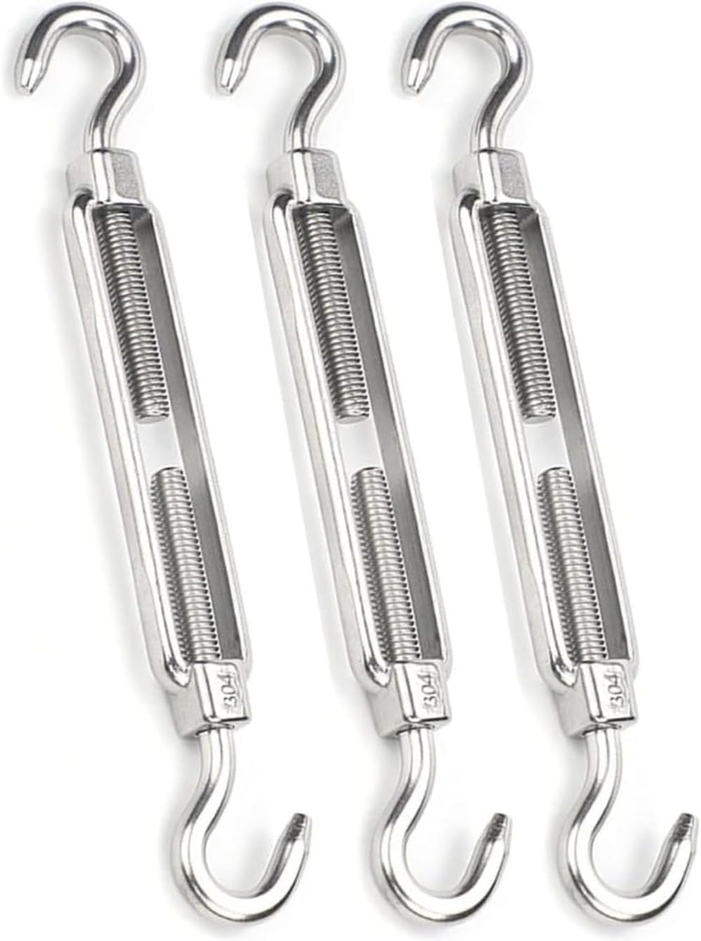 3 個 M10-M20 ロープ締め付け器 ターンバックルフックとフ、ワイヤーロープ張力用ステンレス鋼ハードウェアキットテント設置用高