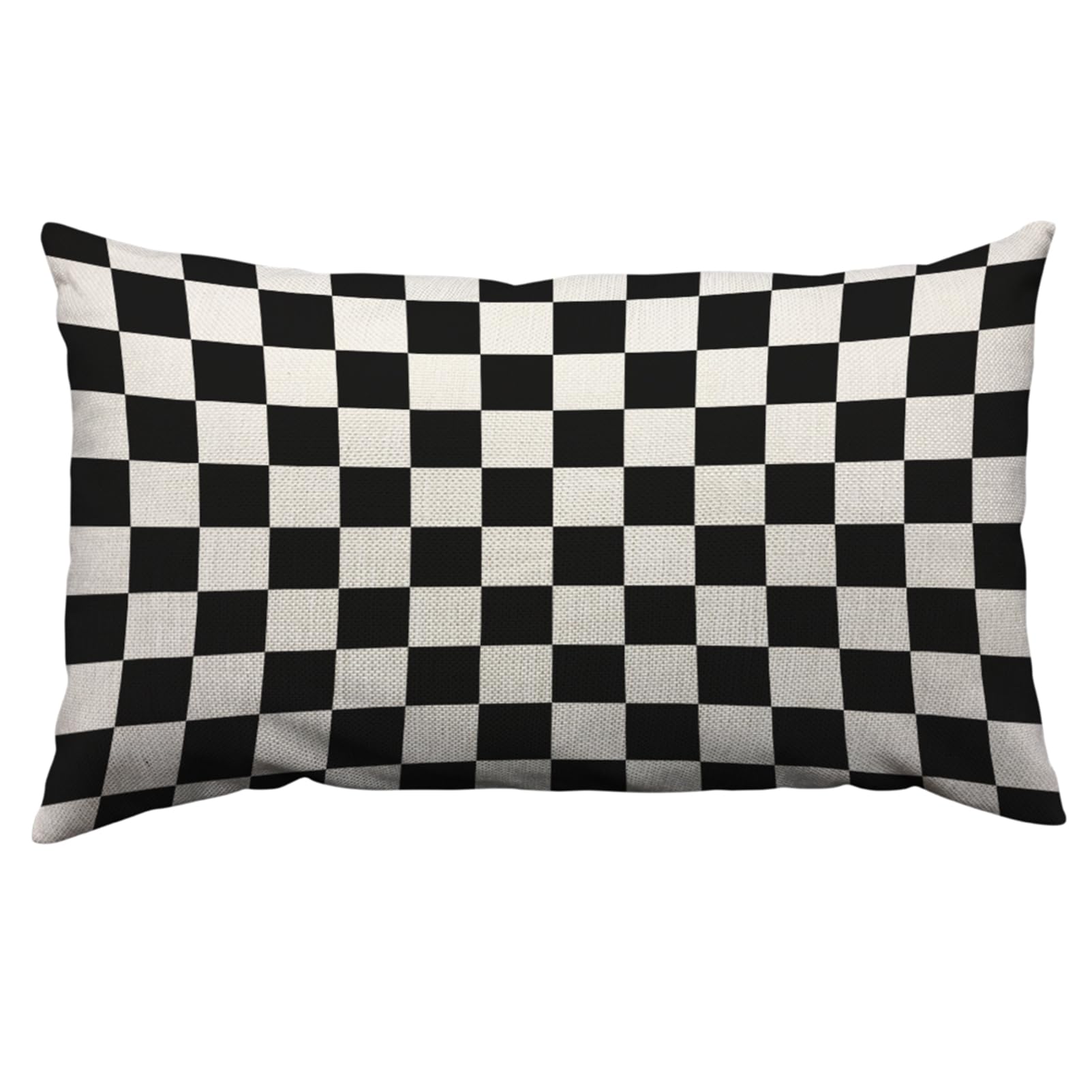 Orythyra Black White Checkered Plaid Throw Pillow Case Cushion Cover Geometric Design Linen Pillowcases Pillow Cover Living Room Couch Bed Sofa Car Waist Cushion Cover Farmhouse 30X50 CM