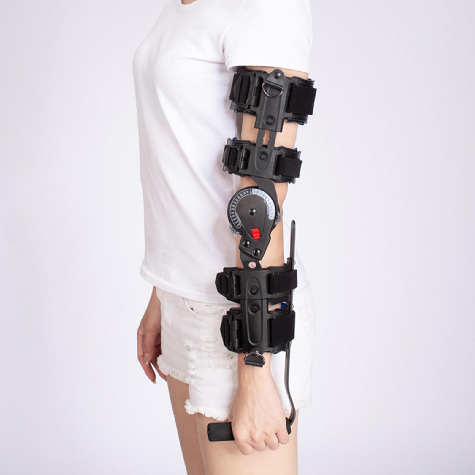 PopieL Codera con Bisagras de ángulo Ajustable, Inmovilizador de Férula de Codo, Codera Posoperatoria para Cirugía Dislocada, Recuperación de Lesiones en El Brazo,Right