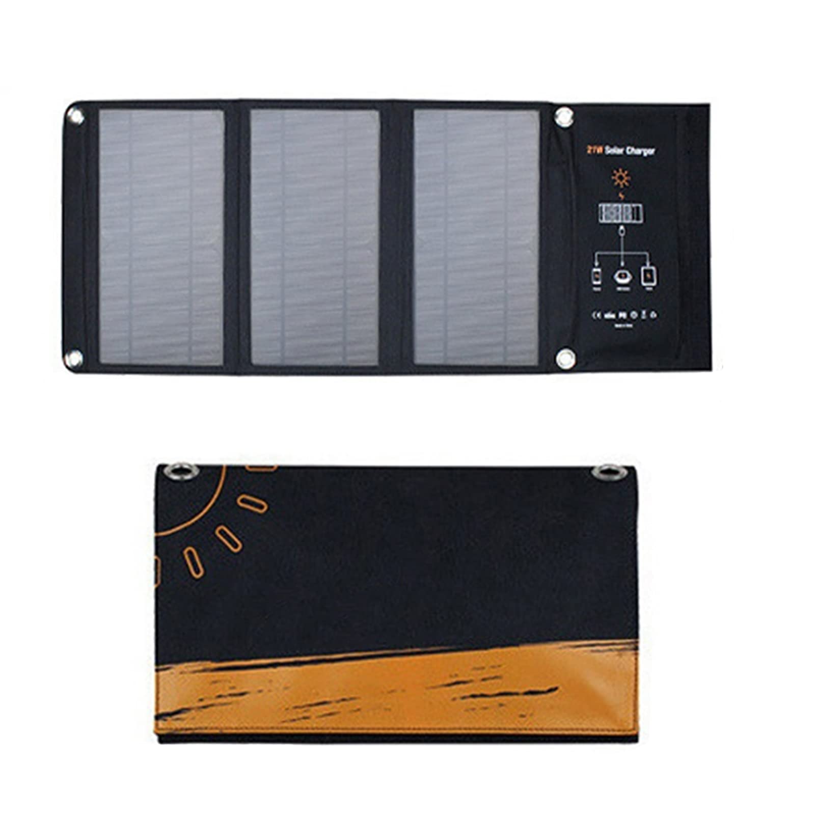 Outdoor Camping Solar Panel 5v 21w Solar Charger Dc Dual USB Port Foldable Power Bank Generator for Caravan Car Battery Laptop (21W-3 fold)