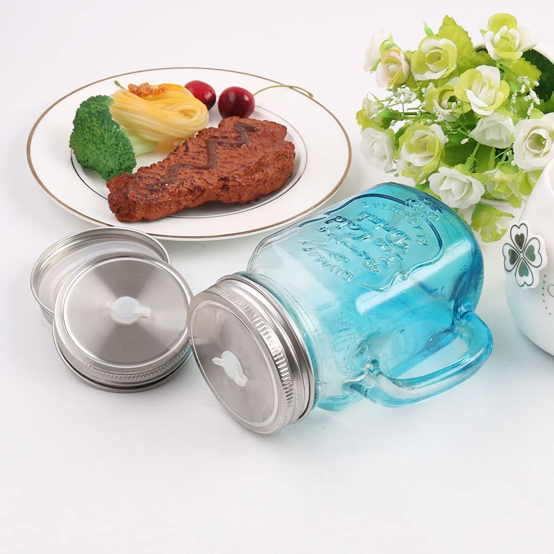 Bocal Mason Avec Couvercle Et Paille, 950 Ml, Gobelet Réutilisable Pour