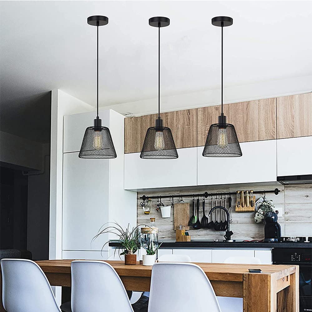 farmhouse druciana latarnia metalowa wisząca lampa sufitowa lampa wisząca w matowym czarnym wykończeniu 7,48 cala regulowany żyrandol z przewodem do płaskiej i skośnej lampy sufitowej oświetlenie