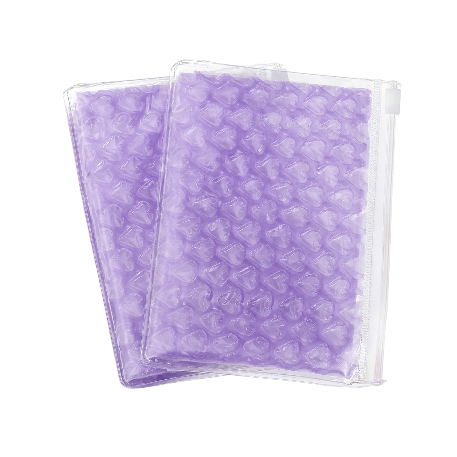 PATIKIL Clear Bubble Bags, (22 x 15cm, Purple) (2 Pcs), Lightweight Economic Heart Bubble Wrapping Pouches Zipper Packing Cushioning Bag, Suit for - Mailing Shipping/Packaging/Storage