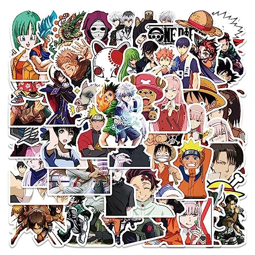 Japanese Anime Stickers, Popular Classic Mixed Stickers, 50pcs Waterproof Vinyl Stickers for Car Phonec Computer Guitar