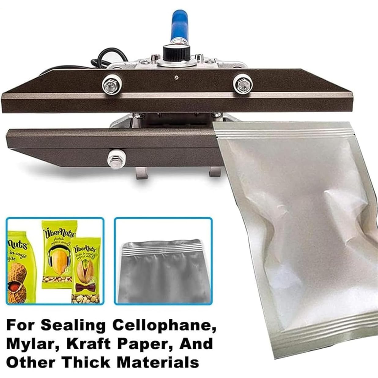 Machine d'étanchéité à la Chaleur Portable pour la Fermeture Uniforme de Sac, scellant à sertir pour Le Papier d'aluminium, cellophane, Kraft