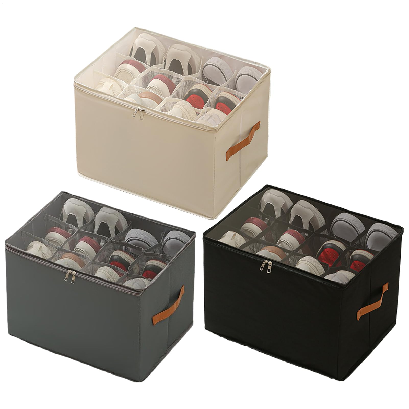 Organisateur de chaussures pour placard pliable avec poignées