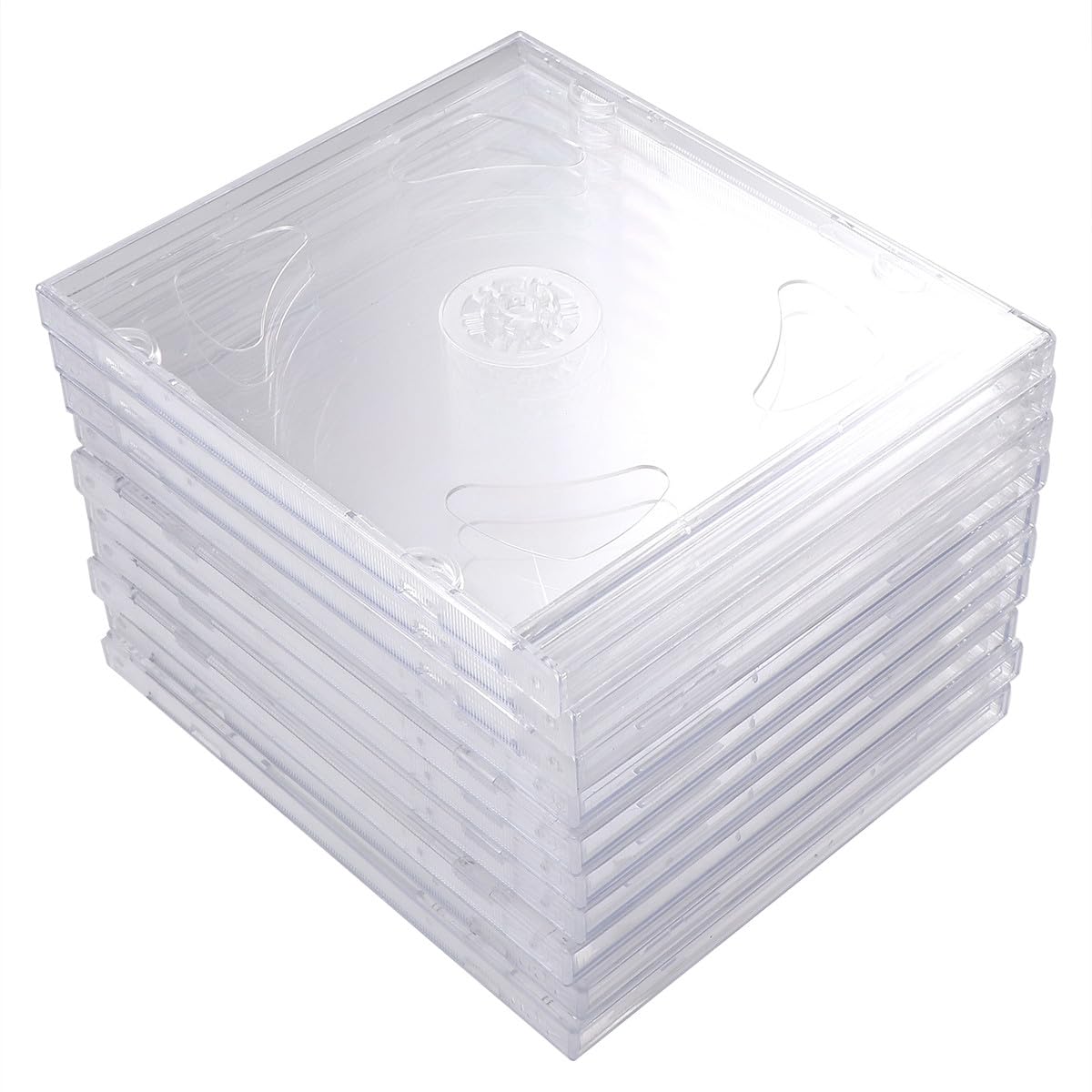 TOYANDONA Boîtiers CD Transparents en Plastique, Taille Portable Lot de 10 Double Capacité pour 2 Disques, Pratique à Transporter pour Stockage de CD Dvd