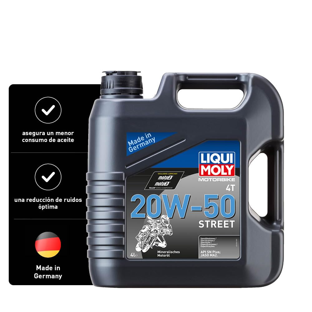 LIQUI MOLY Motorbike 4T 20W-50 Street | 4 L | Aceite de 4 tiempos de motocicleta | 1696