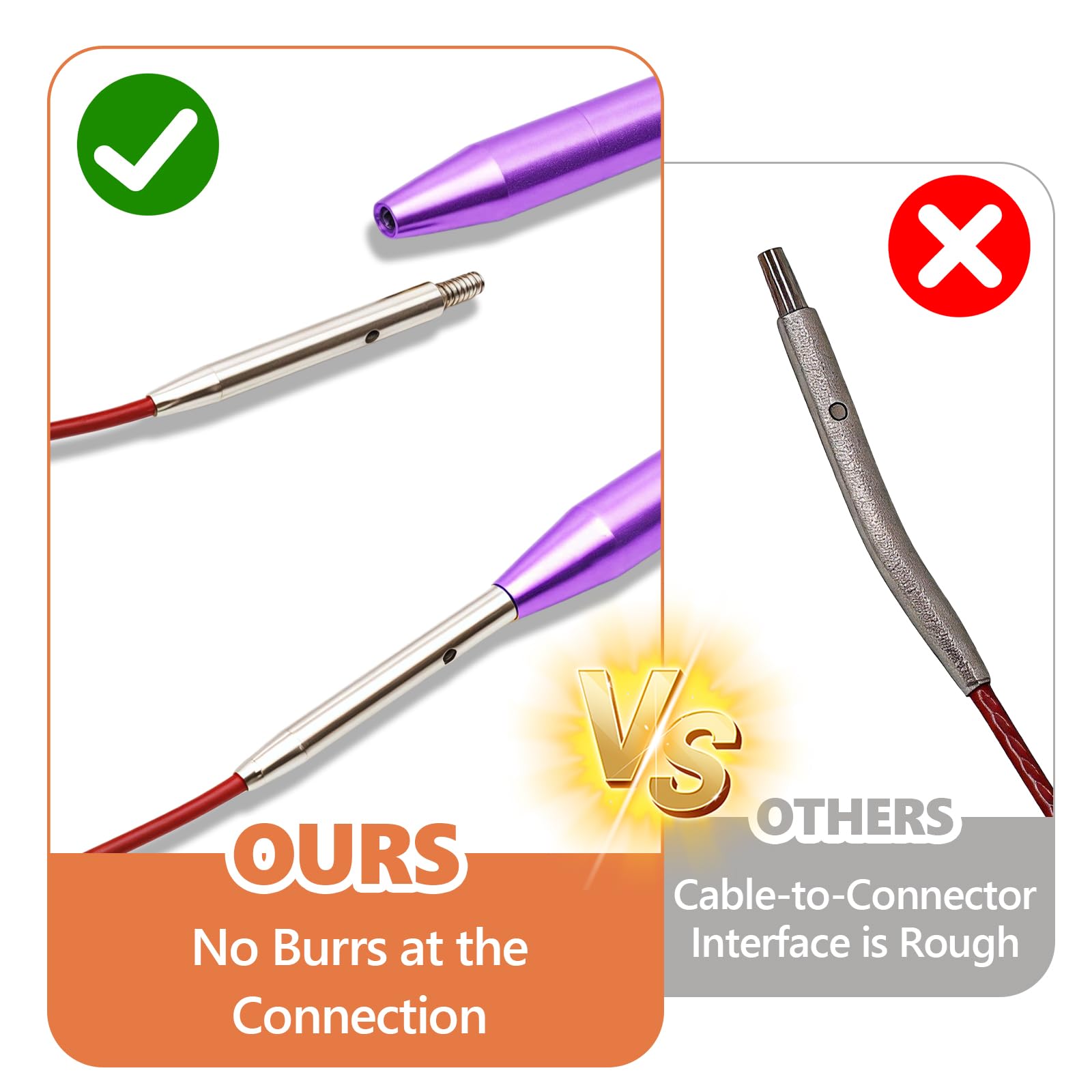 Lwuey Juego de Agujas Circulares Intercambiables Aluminio para Tejer 3-8mm | Agujas de 5 cm de Largo Ligeras 4 Cables Flexibles,Funda de Almacenamiento para Manualidades,Artesanías y Proyectos DIY