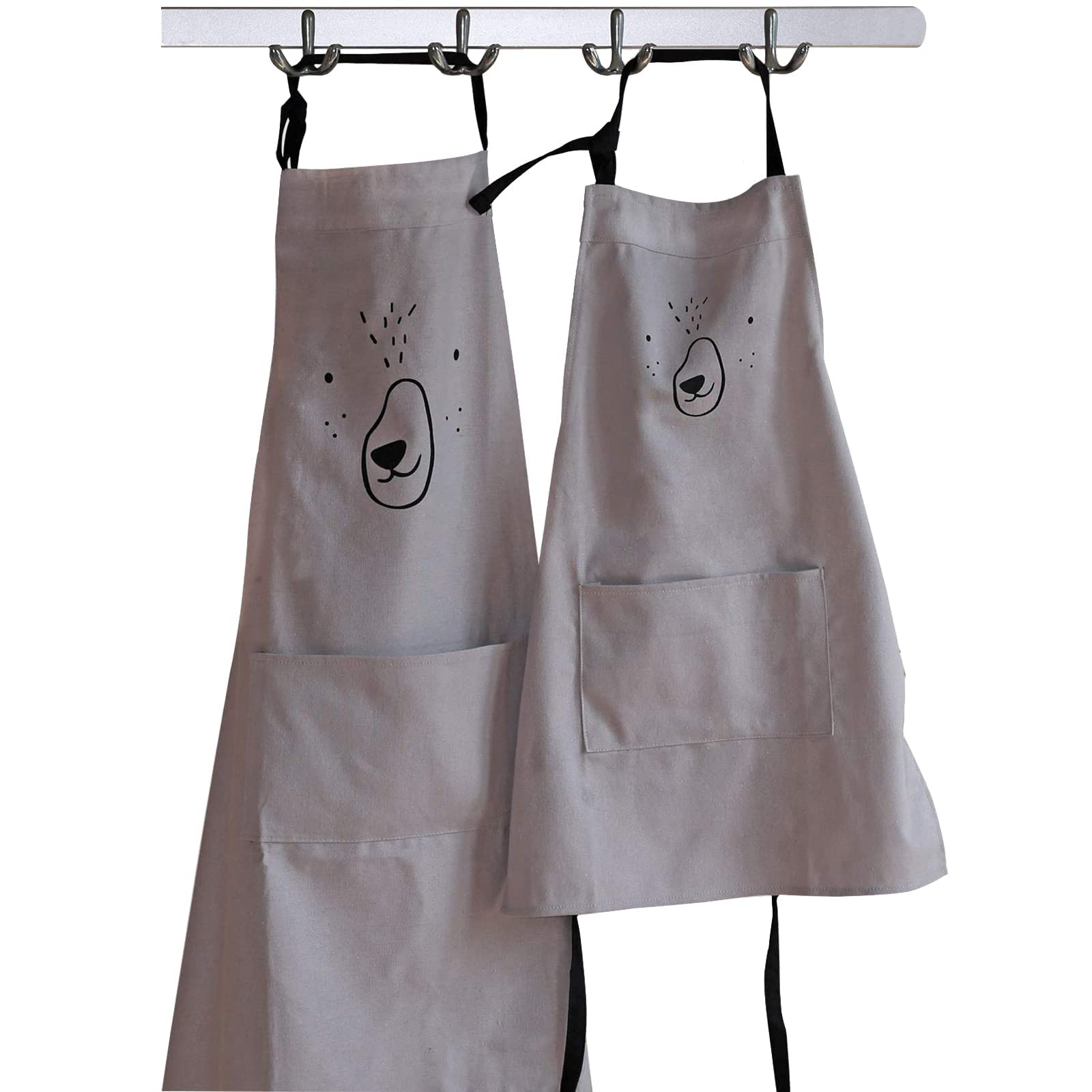 2 Pack Parent & Child Matching Aprons With Pocket - For Cooking, Baking, Painting, Gardening (Adult & Kids Set) - View #5