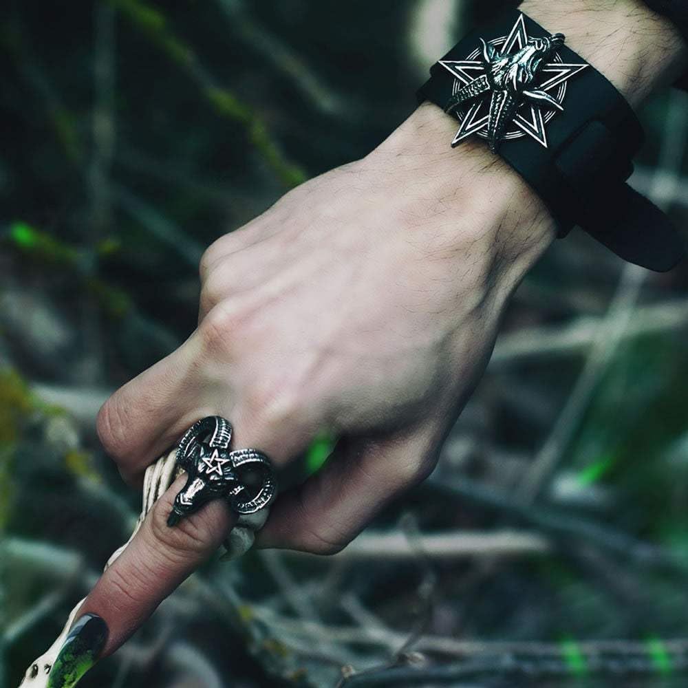 Alchemy Gothic Baphomet Unisex Ring Standard