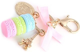 [Zerodis] ファッション合金マカロンエッフェル塔キーホルダー、バッグペンダント用、カラフルなキーリング車のチャーム