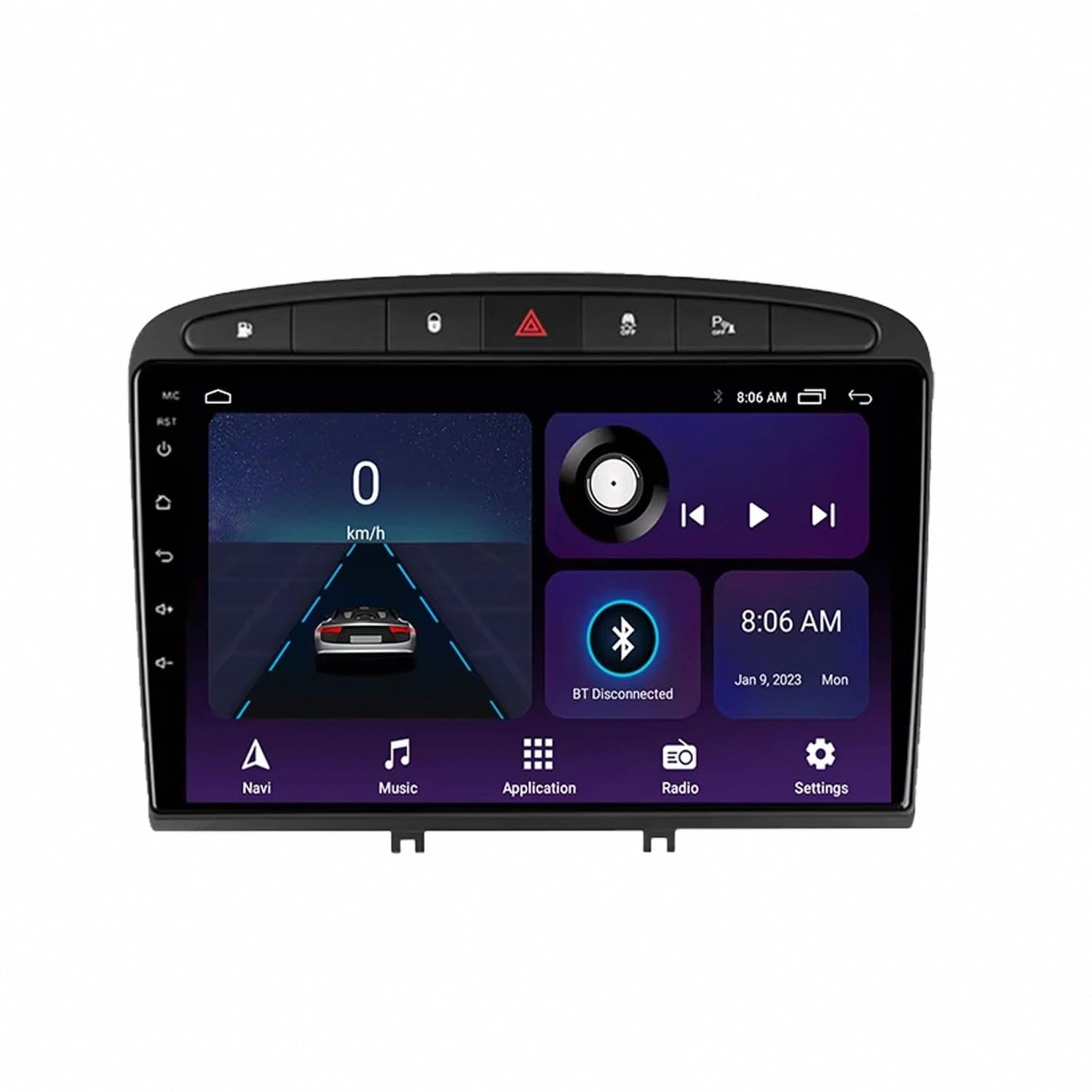 Touchscreen Auto Radio per PEUGEOT 308 408 2010-2016 Wireless Carplay Android Auto Stereo Bluetooth Ips con Pantalla Táctil con Gps Navigatore/Swc/Mirror, 4 Nucleo 2G+32G