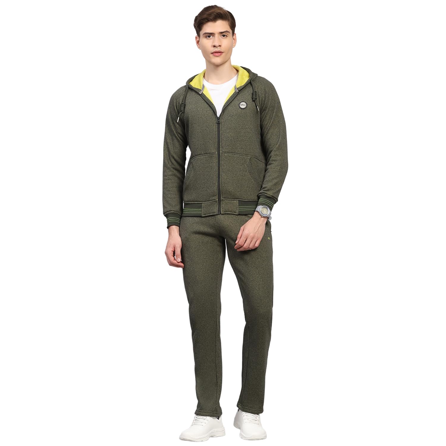 monte carlo Mens Regular Fit Solid Collar Neck Full Sleeves Winter Tracksuit| Men Track Suit | Stylish Sportswear Set with Jacket and Lower | Activewear Set For Men's (Pack Of 1)-picture-34