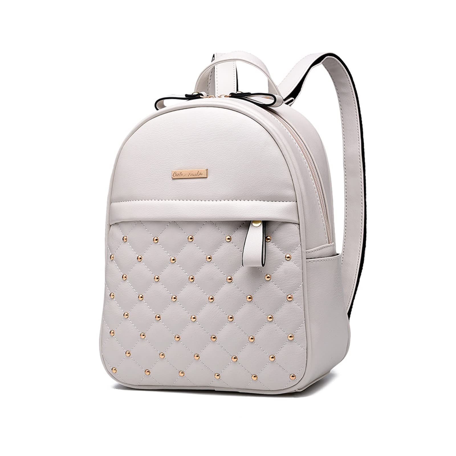 ADITAM Plecak damski Modny plecak Torebka Plecak na co dzień PU Skórzane plecaki Mały plecak Tornister College Plecak podróżny Studded Design Ciemnoniebieski