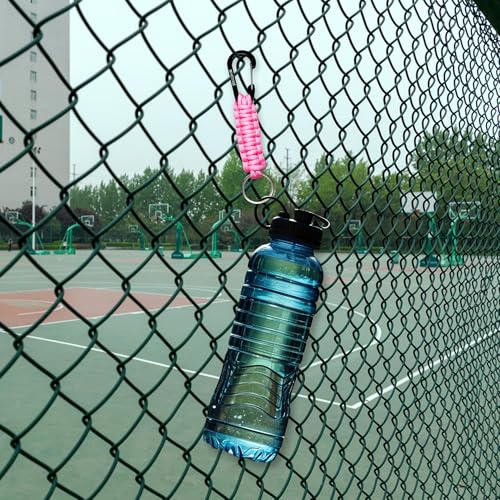 Image of BRAVESHINE Paracord Keychain Carabiner Clip, D Ring Lanyard Hanger Stroller Hook for Water Bottle, Key, Backpacks, Men, Women