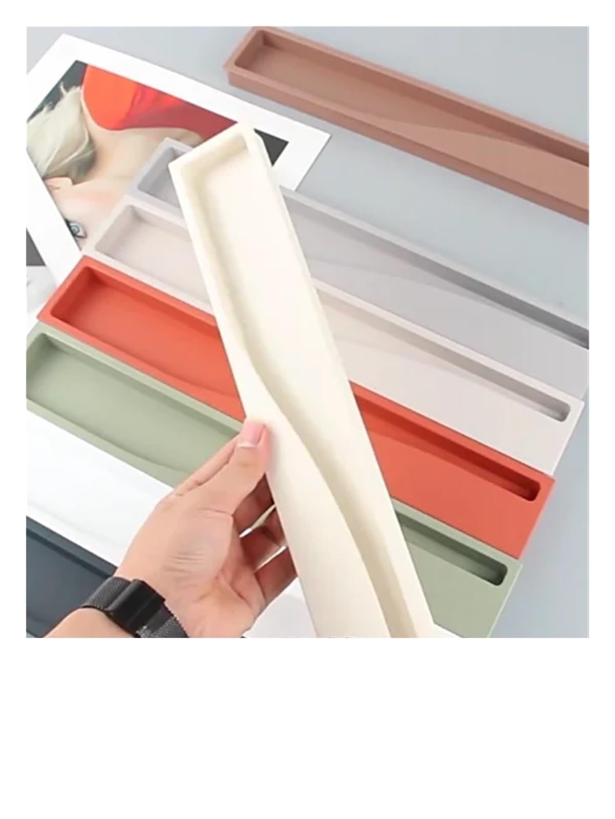 Mohuied Beige Recessed Handle Wardrobe Embedded Handle Feel Cabinet Door Hidden Invisible Drawer(Beige)