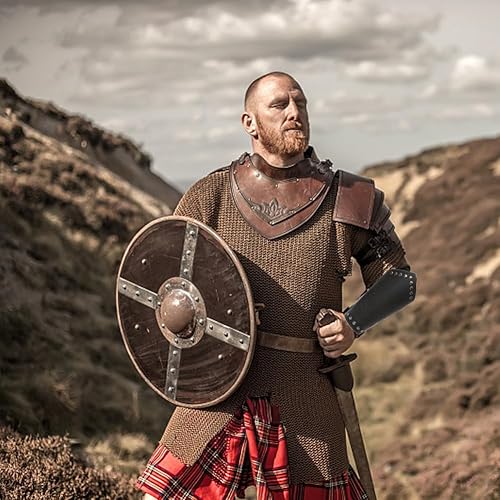 Miniatura 4 de Jeilwiy Brazaletes vikingos medievales de cuero, brazaletes de armadura de brazo, brazalete de cuero, guantelete punk para hombres y mujeres,