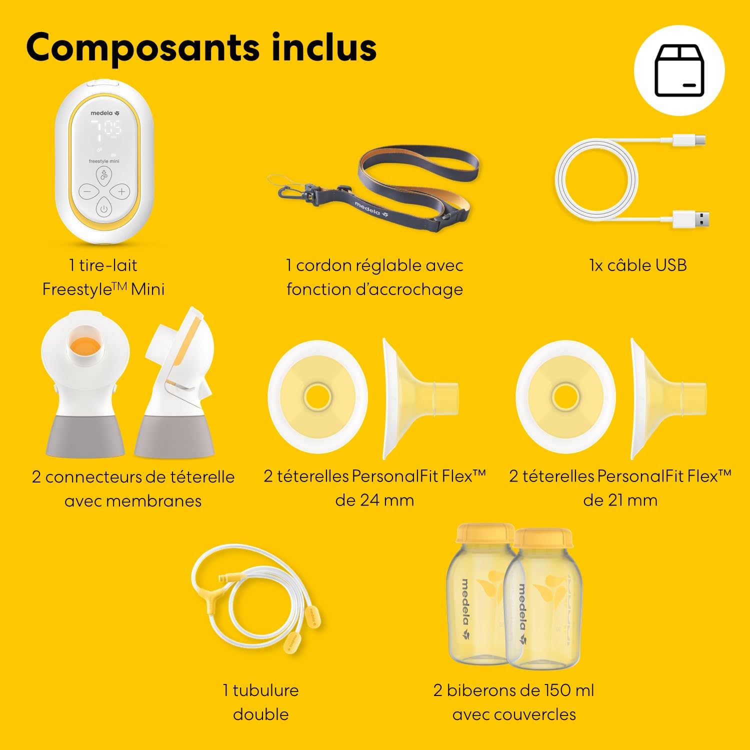 Medela Tire-lait double électrique Freestyle Mini avec batterie rechargeable