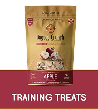 Dogsee Crunch Single-Ingredient Freeze-Dried Apple Training Treat for Dogs of All Life Stages, 30g