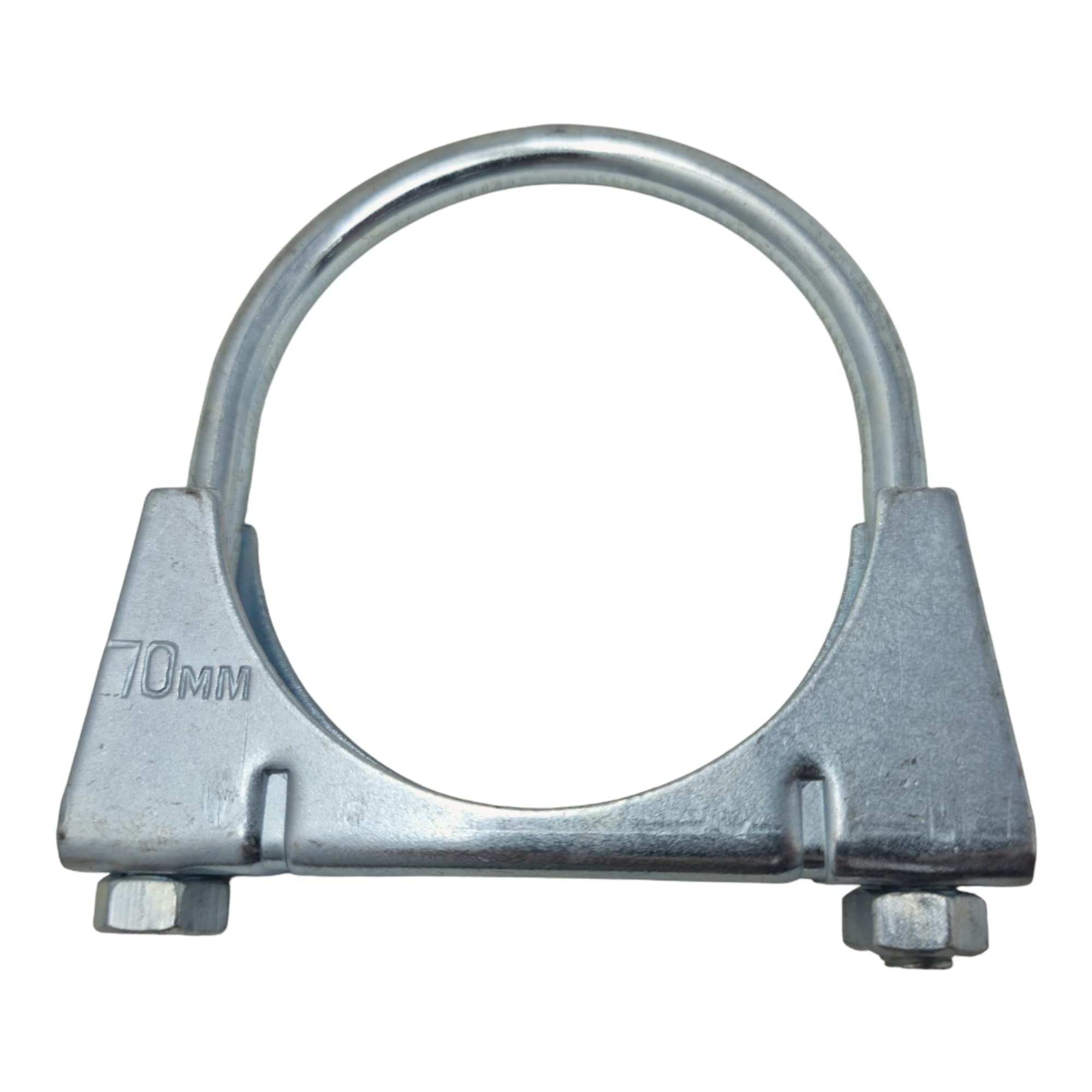 70mm Universal U Bolt Exhaust Clamps - Heavy Duty Clamp & Nuts (Pack of 2)