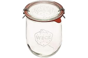 WECK Tulip Jar - 1 Liter Glass Sourdough Starter Jar with Wide Mouth