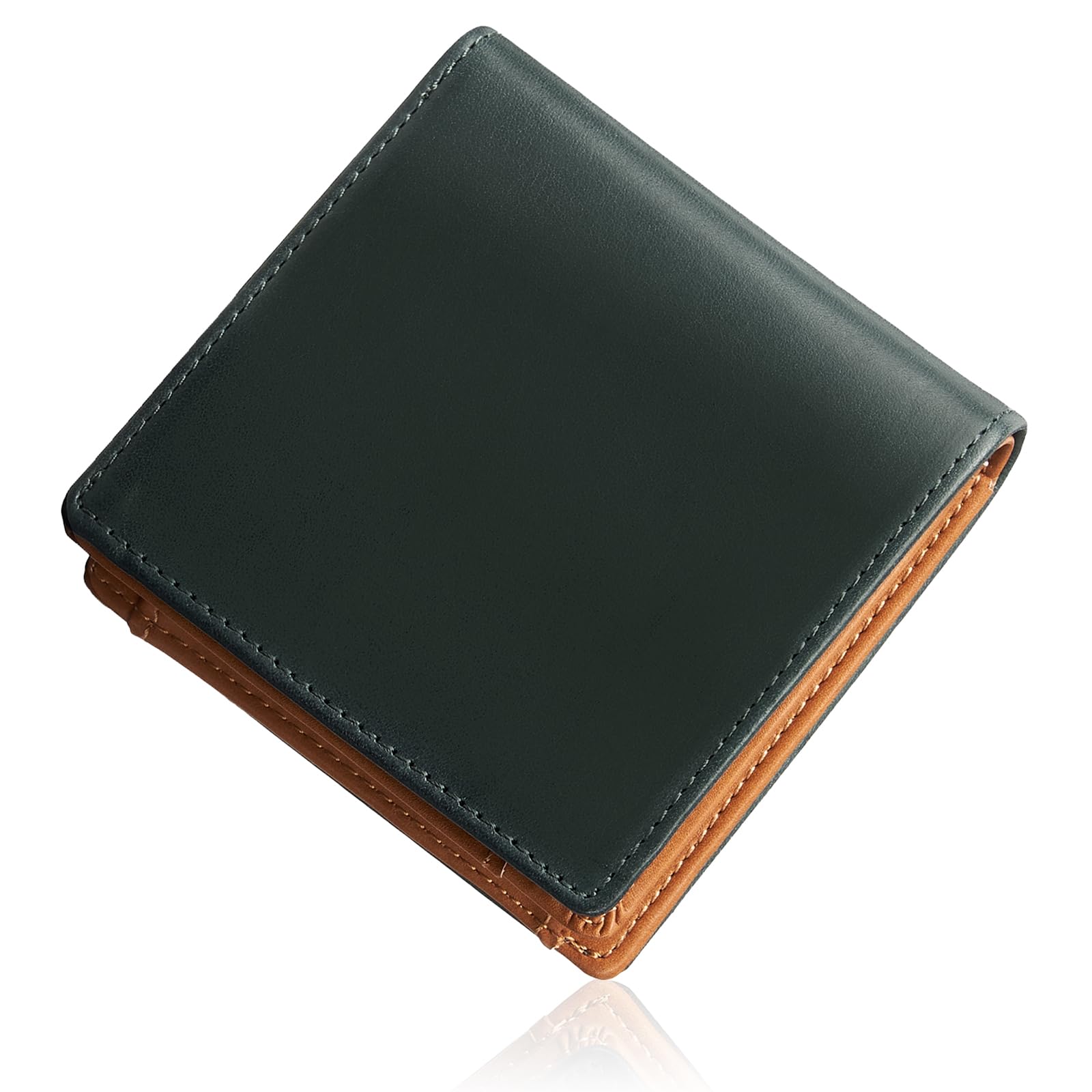 【スマイルSale】【63%OFF】【1,480円】 GLEVIO イタリアンレザー シリアルナンバー付き品質保証 一流の財布職人が作る 本革 二つ折り財布 ギフトBOX入り