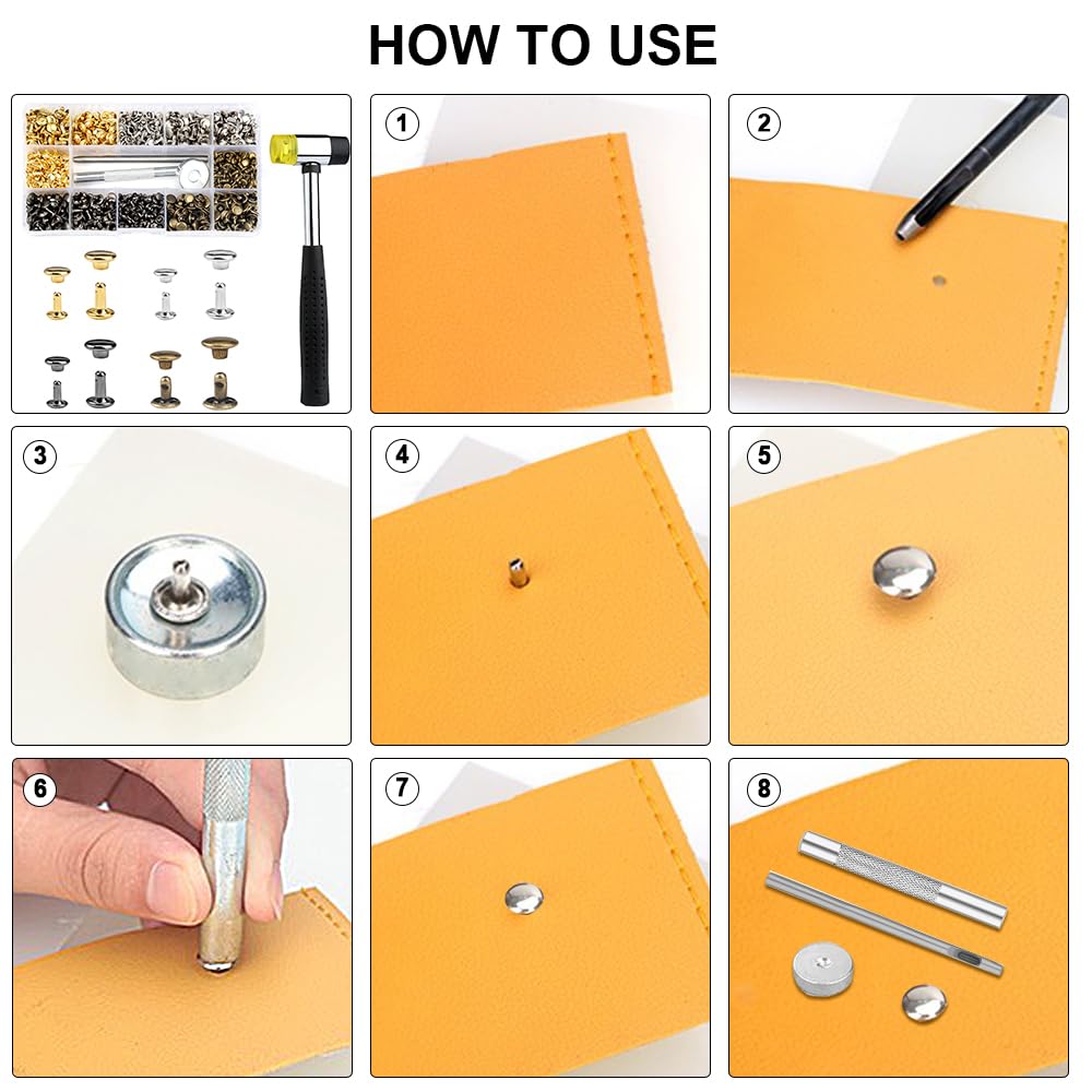 480 Juegos De Remaches Para Cuero Kit De ... - Mercado Libre