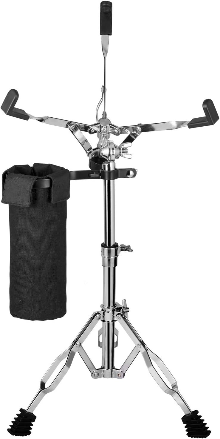 Luvay Snare Stand, Double Braced Lightweight (5lb) - with Stick Holder (Nylon Drumstick Bag)