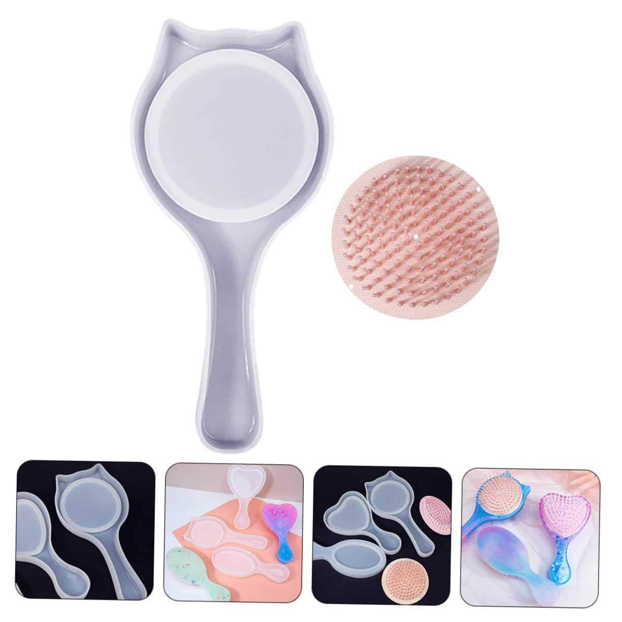 4 Sätze DIY Silikon Kammform Teilig Flexible Silikonform für Kammherstellung Einfache Demontage Langlebig und Waschbar für Bastelprojekte mit Epoxidharz