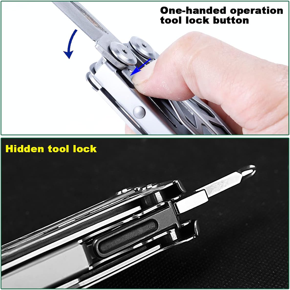 Multitool Pliers Pocket Knife Portable Stainless Steel Multitool with Saw,Scissors,Wire Stripper, Bottle Opener and Screwdriver EDC Tool (Silver)