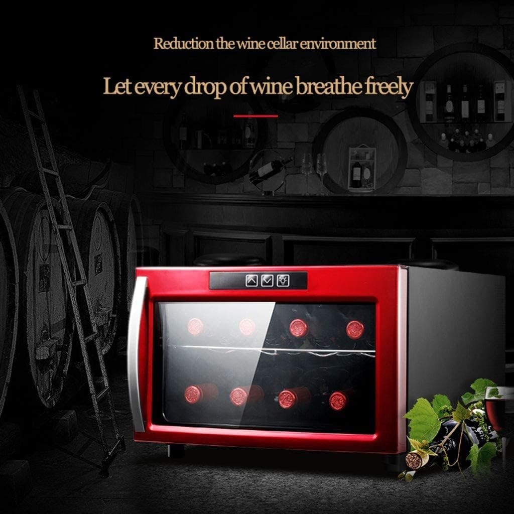 8 Bottle Mini Wine Cooler Chiller, Counter Top Thermoelectric Wine Cellar Refrigerator, Touch Temperature Control Quiet Operation Fridge Double Insulated Glass