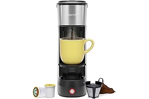 Chefman Single Serve Coffee Maker: K-Cup and Ground Coffee Compatible