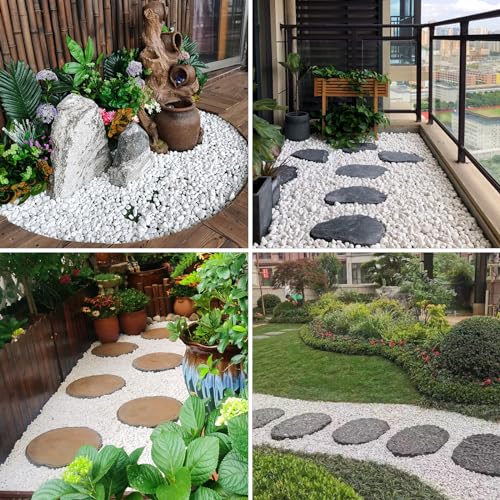 Image of 20lbs White Pebbles for Landscaping, 3 /8inch Small Rocks for Gardening Succulent Cactus Planters, Natural Polished Pebbles, River Rocks for Plants, Vases