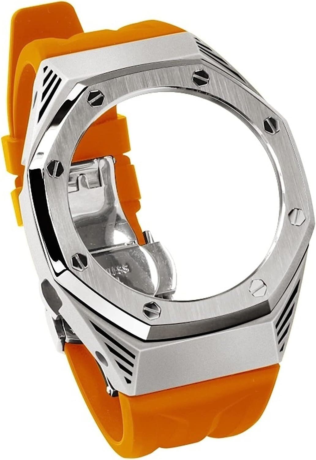 Premium Stainless Steel Watch Case Mod Kit，for GA2100/2110 Replacement Kit，Mens Metal Case Fluororubber Band Watch Accessories