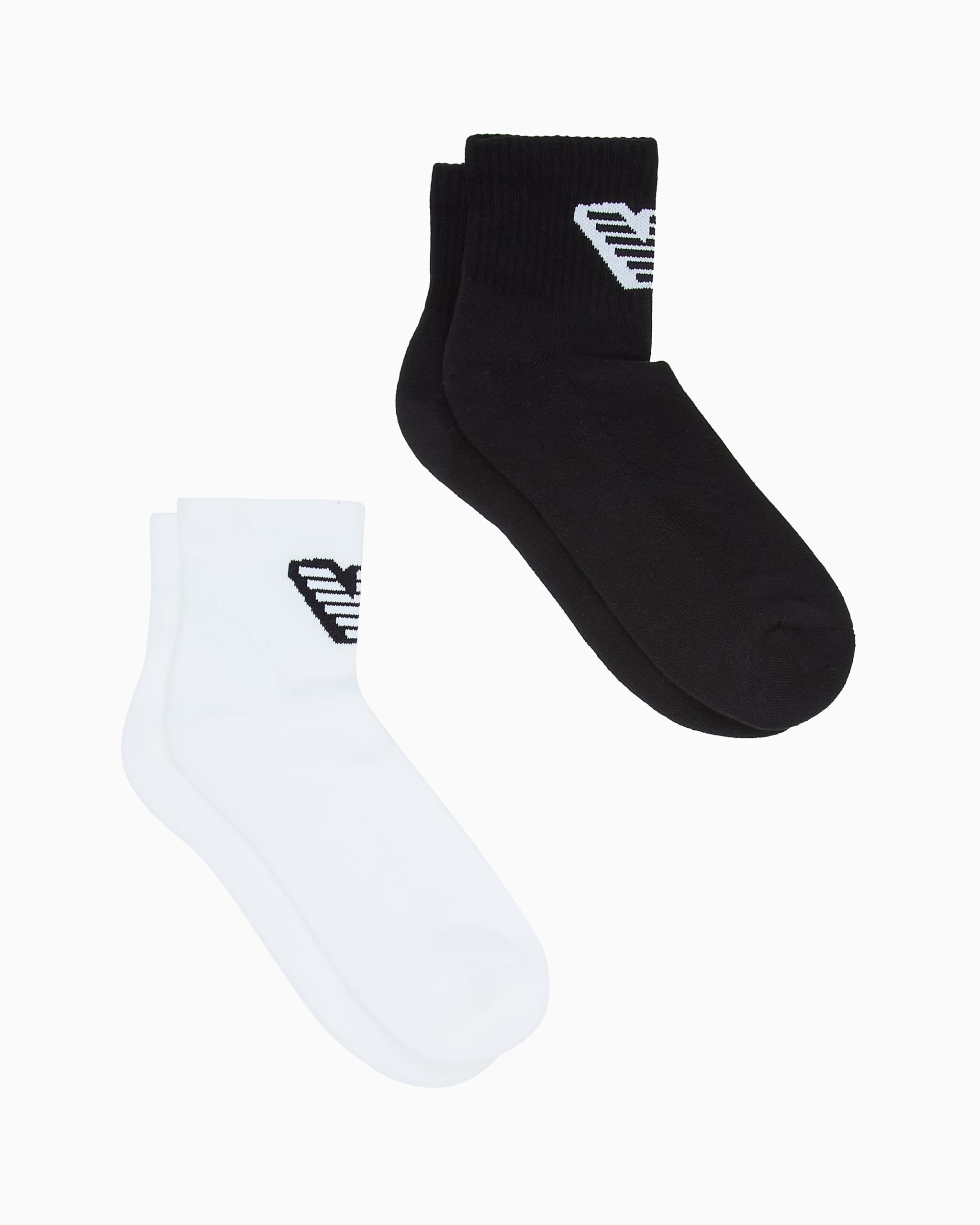 Emporio Armani Men's SPONGE 2-PACK ANKLE SOCKS BlackOne Size