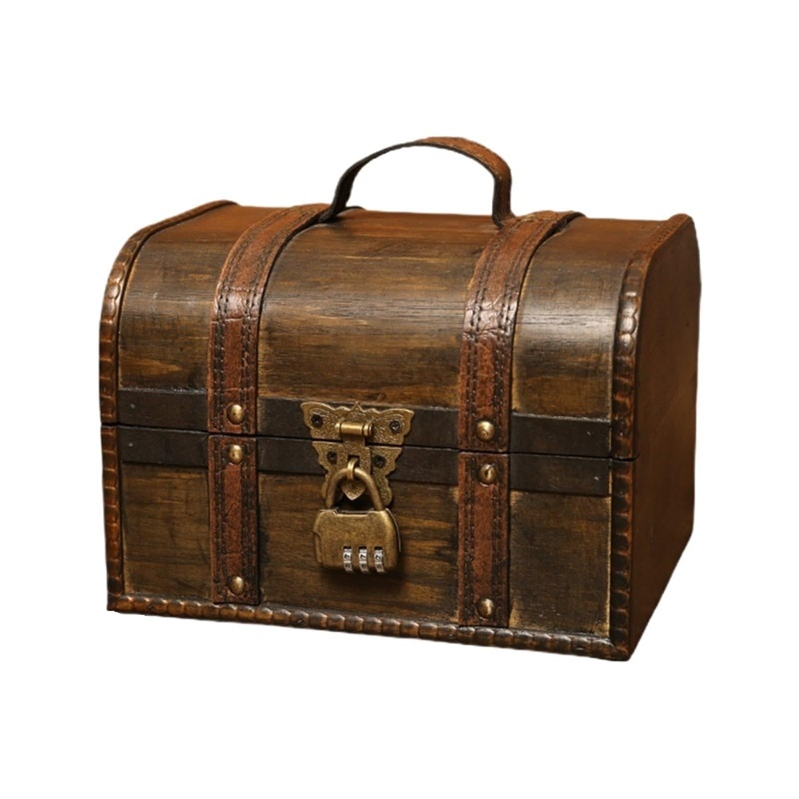 YShiuoL Wooden Storage Box Wooden Jewelry Storage Box Vintage Treasure Chest For Organizer(Color6)