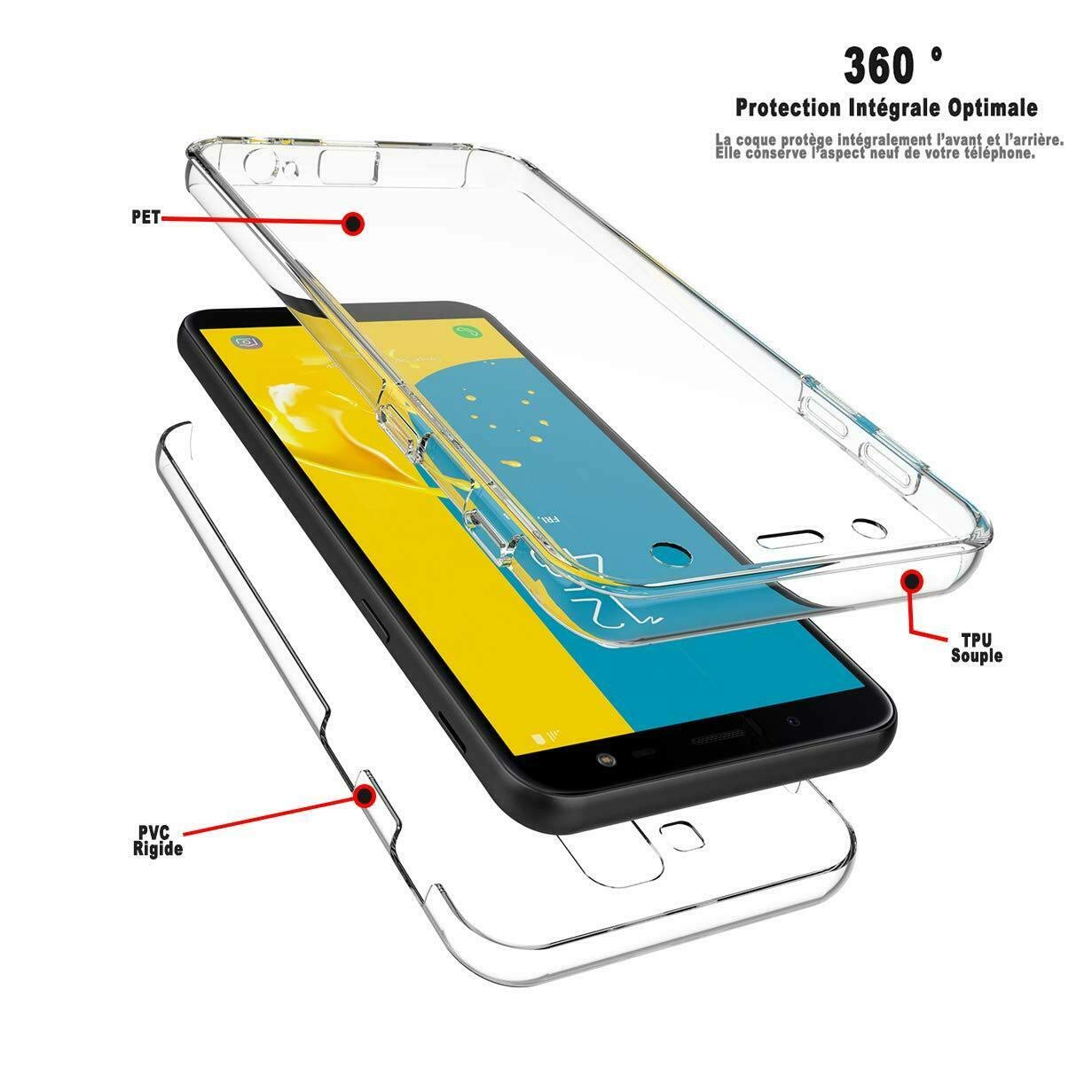 Image secondaire de COPHONE® Coque Compatible Huawei P30 Transparente 360 Protection intégrale Avant Souple + arrière Rigide. Housse Tactile 360 deg