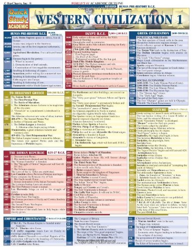 Western Civilizations 1 Laminated Reference Guide (Quickstudy Reference Guides - Academic)