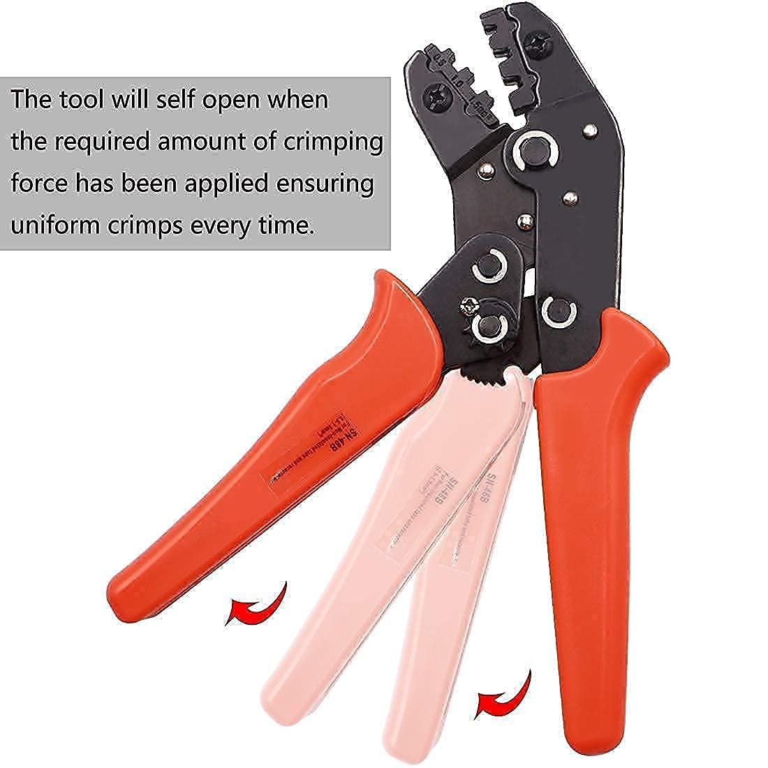 Tnisesm 375Pcs 2.8/4.8/6.3mm Male and Female Wire Spade Connector with Insulating Sleeve Assortment Kit + SN-48B Crimping Tools