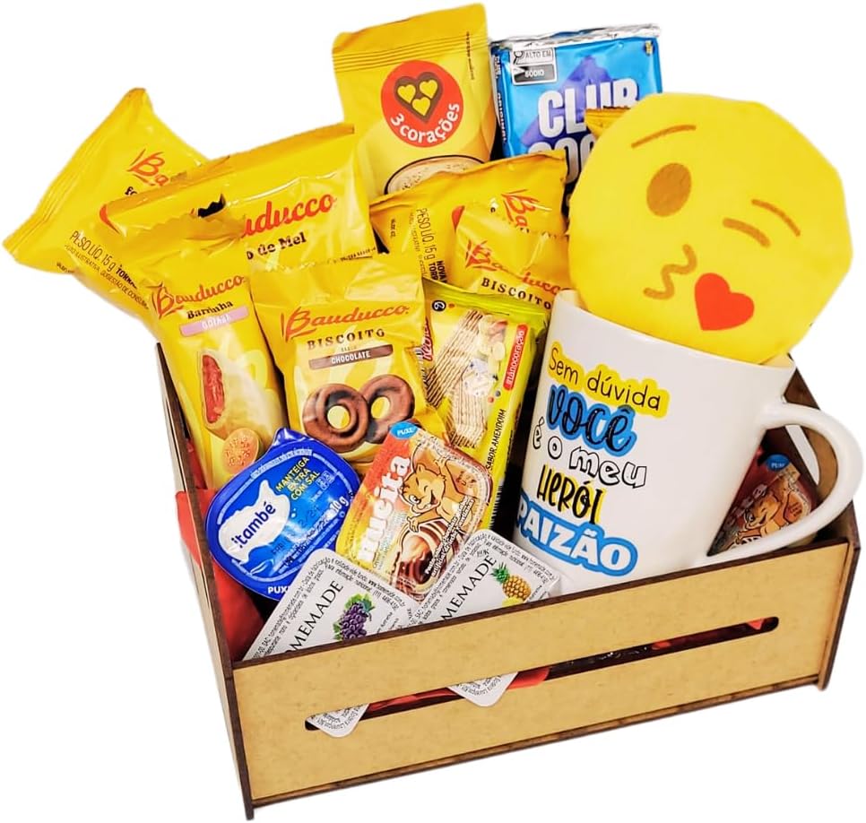 Cesta De Café Da Manhã Presente Aniversario Datas Especiais (Caneca Pai)