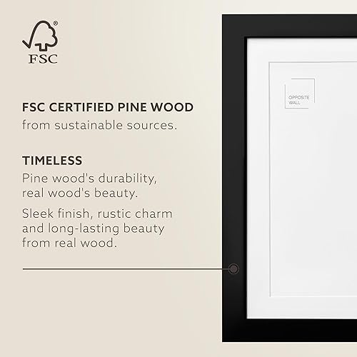 Miniatura 3 de Opposite Wall - Portarretratos de madera maciza color negro de 18 x 24 pulgadas - Ligero, versátil e inastillable - Póster o marco de fotos para