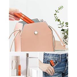 LISAPACK 8ML Atomizer Perfume Spray Bottle for Travel, Empty Refillable Cologne Dispenser, Portable Sprayer (Orange)