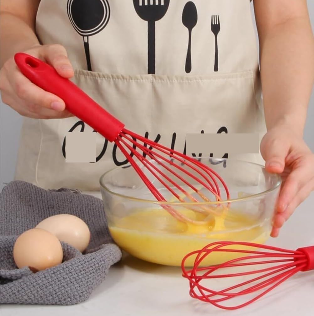 Varillas de Batir para Cocinar Batidor De Huevos Comercial De Silicona For Cocinar Batidor De Huevos De Café Manual Espumador De Leche Huevos, Espumar, Batir(Black,30x8cm)