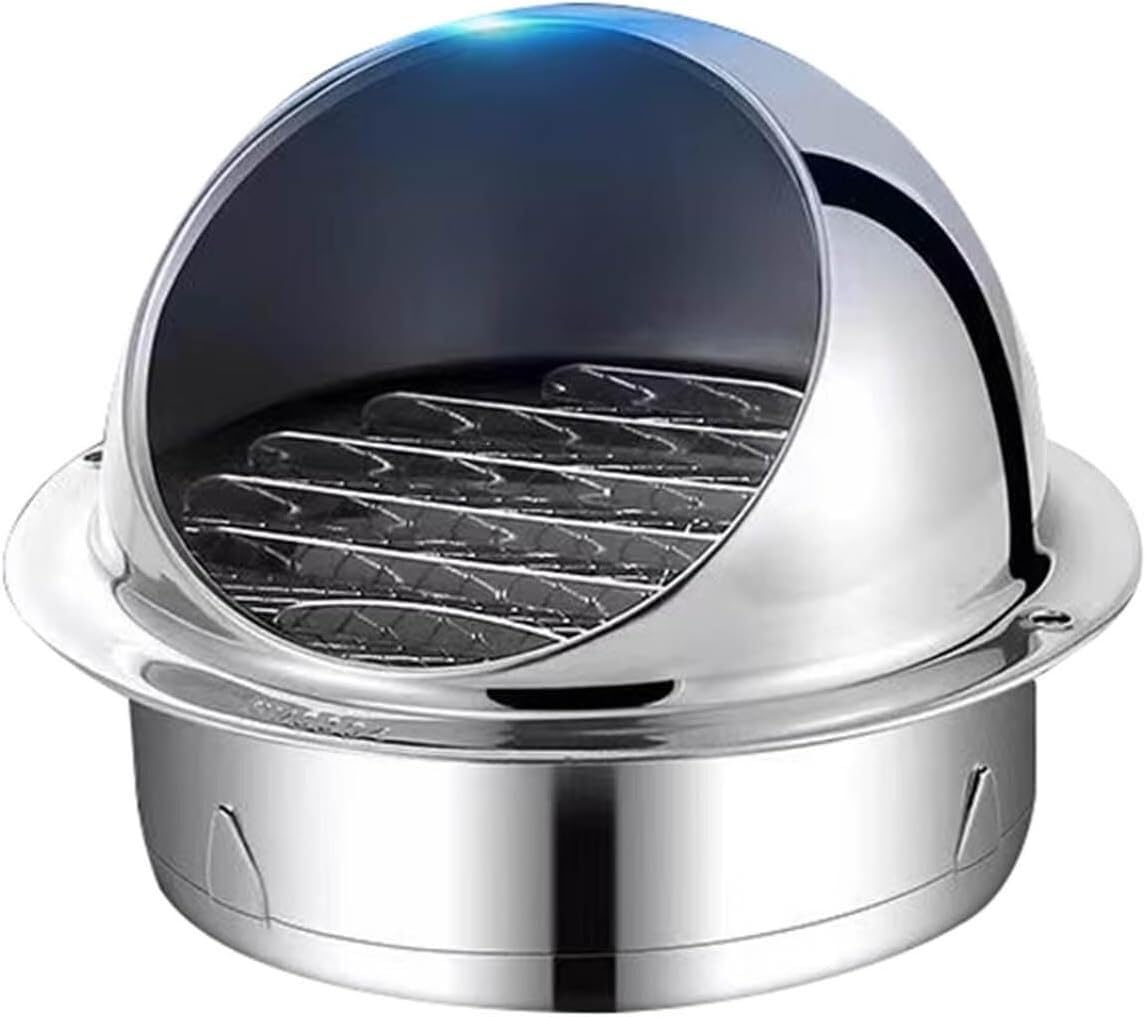Pokrywa wylotu powietrza ze stali nierdzewnej – zewnętrzny grill wentylacyjny do wentylatora wyciągowego 180 mm i odporna na warunki atmosferyczne osłona wylotu powietrza do użytku domowego i ogrodu