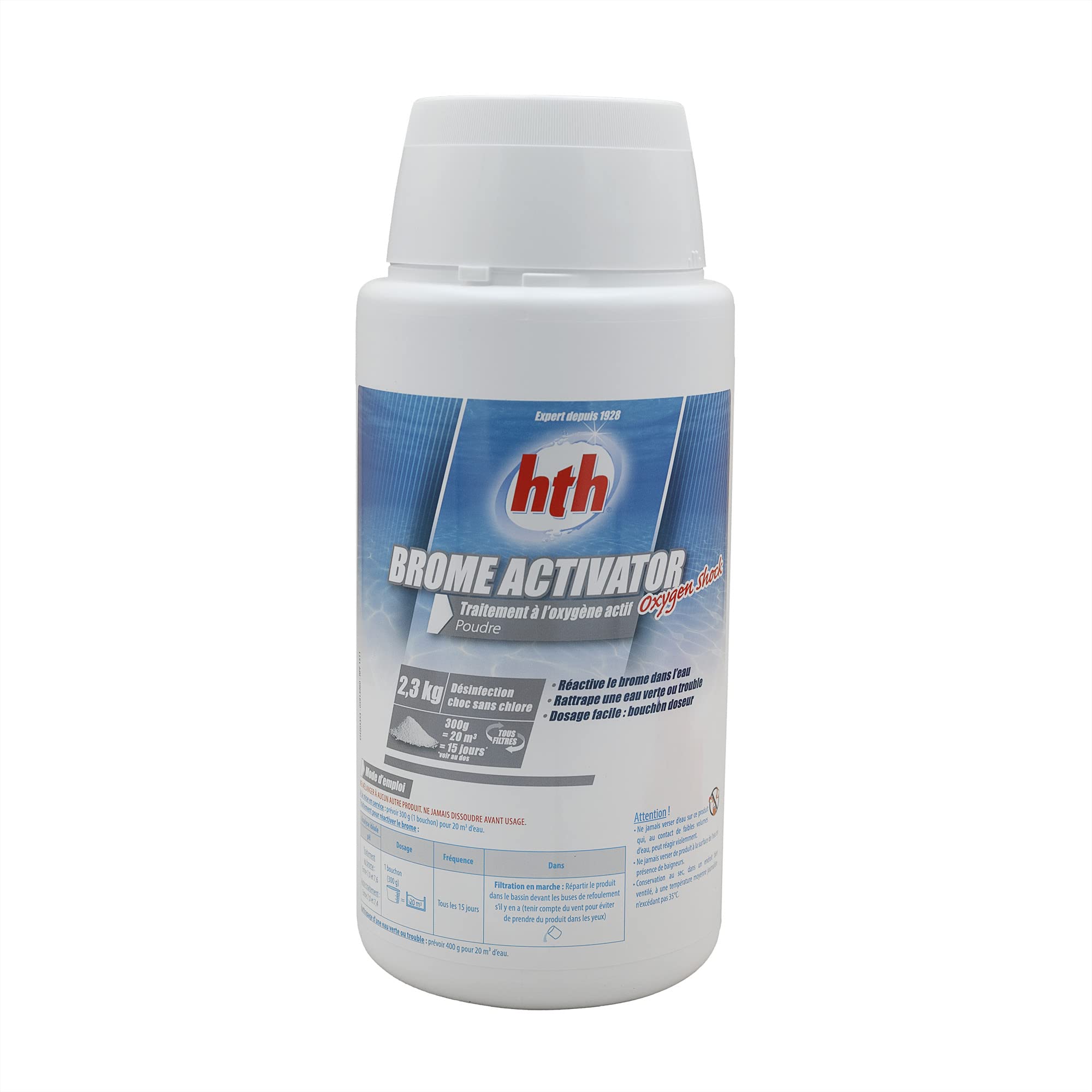 Brome choc HTH BROME ACTIVATOR Oxygen Shock 2,3 kg + 12 bandelettes