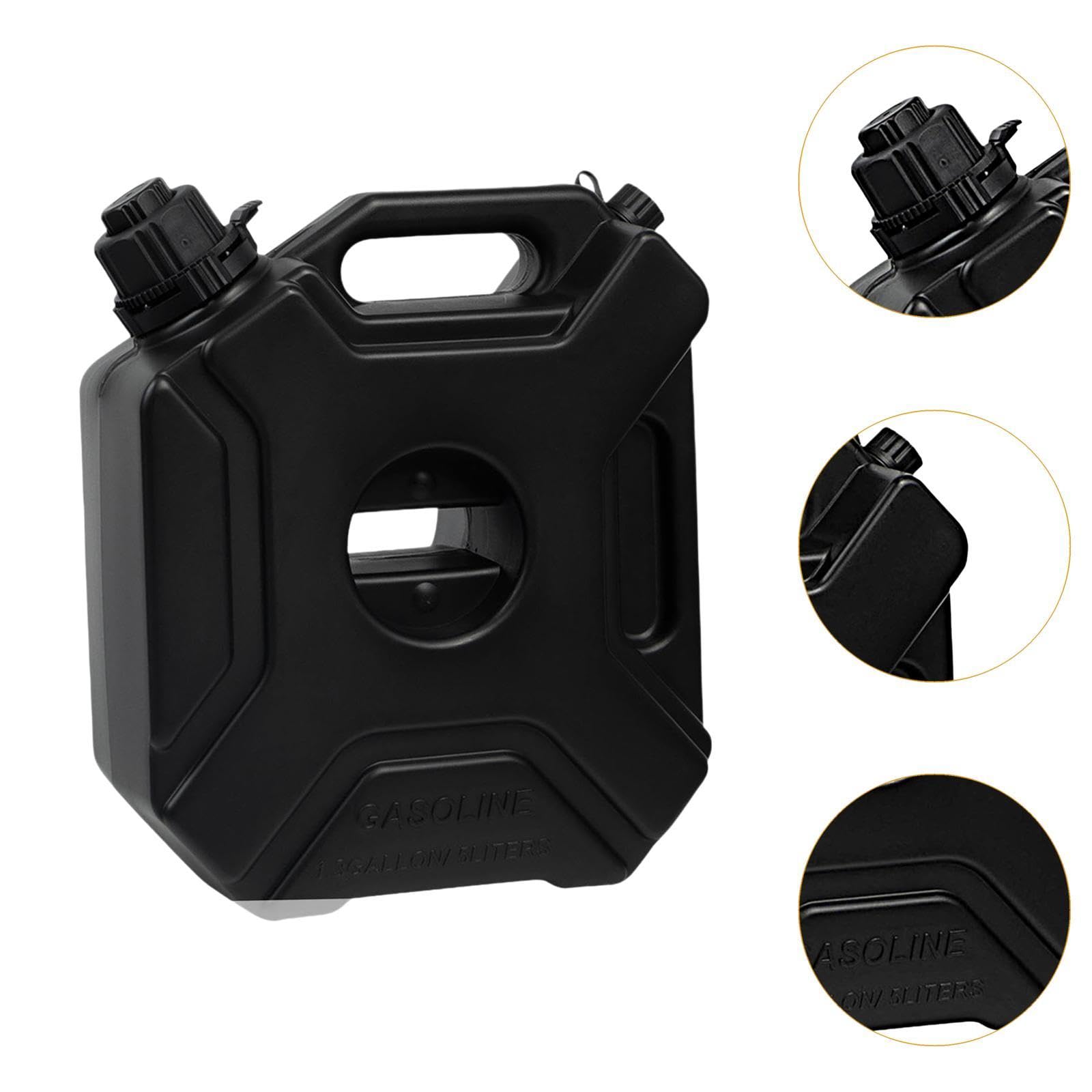 Milageto Depósito de Combustible Depósito Aceite Recipiente Portátil HDPE Alta Resistencia Adecuado para Automóvil Motocicleta SUV ATV, Negro