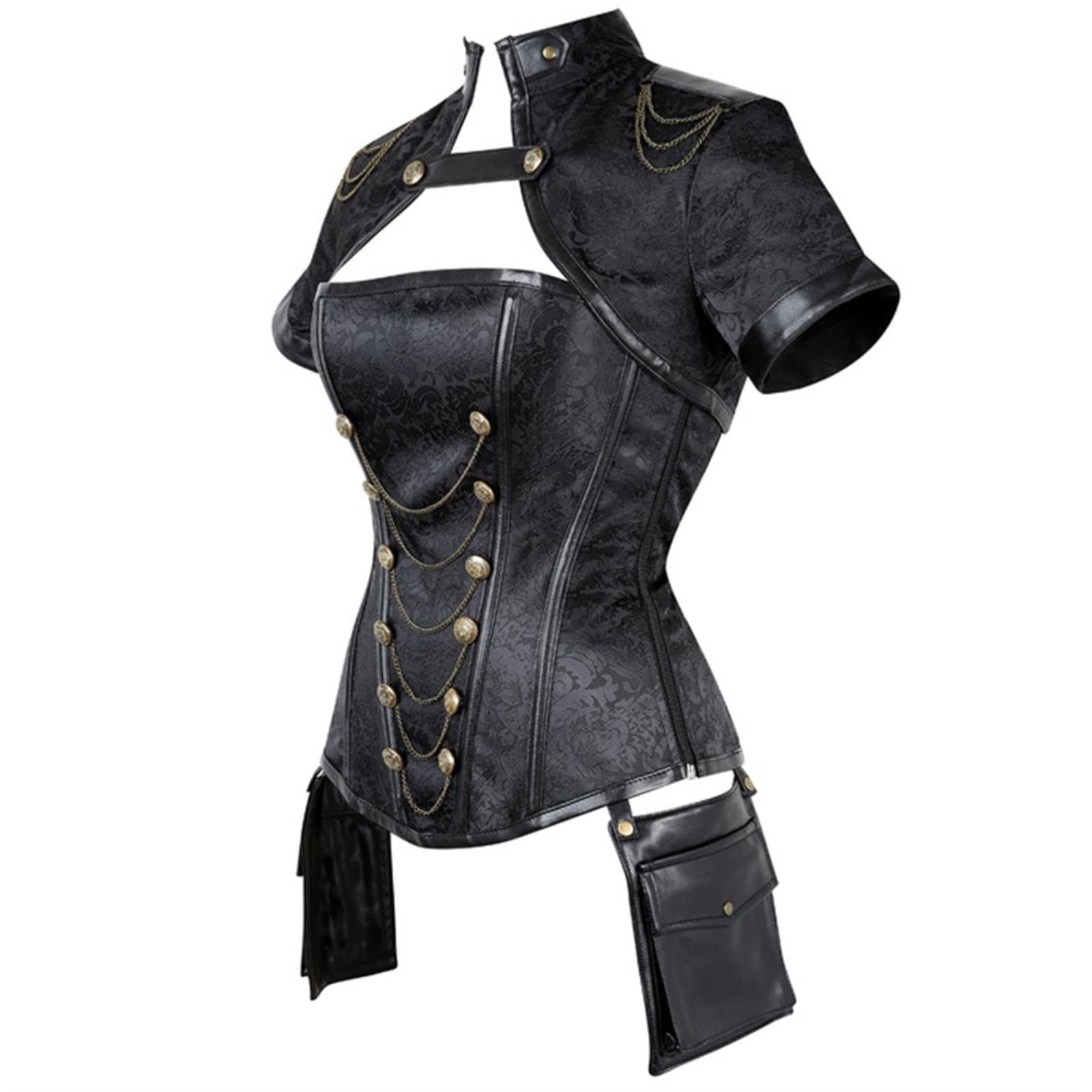 WEITING Corsets noirs et rouges steampunk pour femme sexy gothique gothique rétro corset et bustier corsage femme punk corselet ensemble